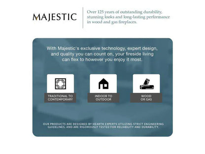 Majestic Villawood 42" Traditional Outdoor Wood Burning Fireplace with Traditional Refractory