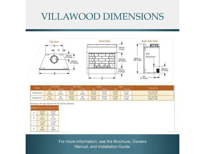 Majestic Villawood 36" Traditional Outdoor Wood Burning Fireplace with Herringbone Refractory