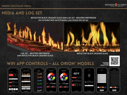 Modern Flames Orion Multi 52" Heliovision Built-in/Wall Mounted Virtual Linear Electric Fireplace