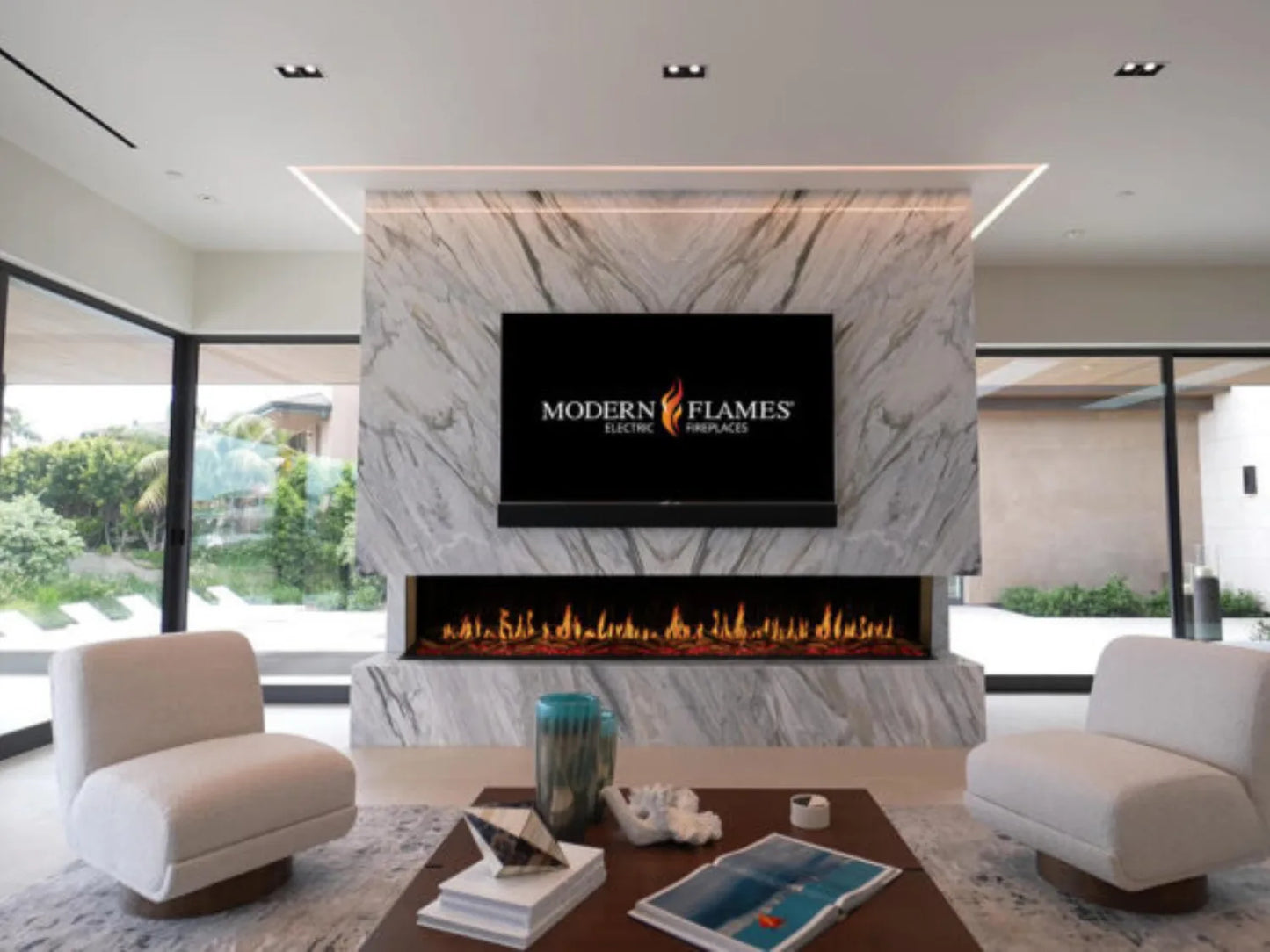 Modern Flames Orion Multi 76" Heliovision Built-in/Wall Mounted Virtual Linear Electric Fireplace