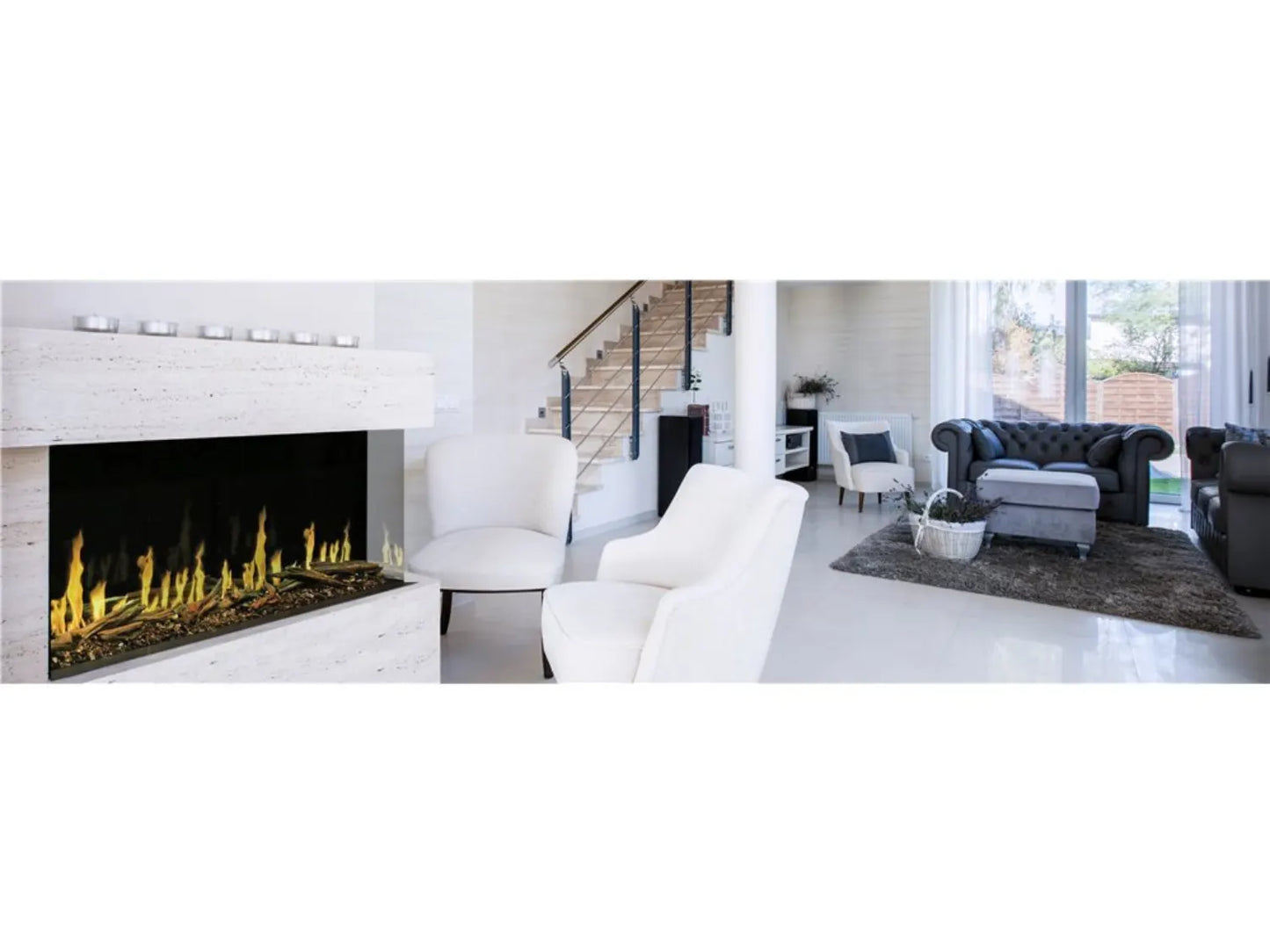 Modern Flames Orion Multi 100" Heliovision Built-in/Wall Mounted Virtual Linear Electric Fireplace