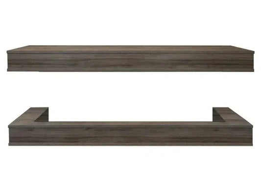 Modern Flames Driftwood Grey Studio Suite Wall Mounted Floating Mantel Set for Orion Multi 76" Fireplace
