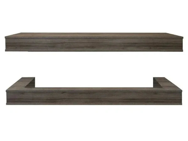 Modern Flames Weathered Walnut Studio Suite Wall Mounted Floating Mantel Set for Orion Multi 60" Fireplace