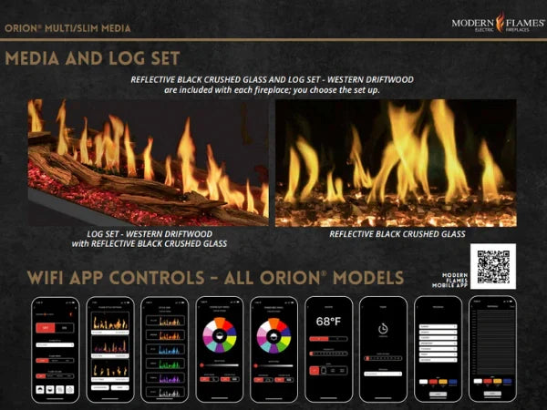 Modern Flames Orion Traditional 42" Heliovision Built-in Virtual Electric Fireplace Insert