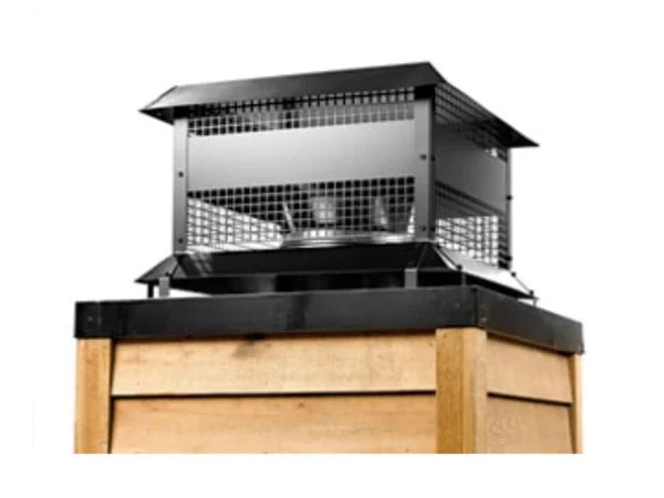 Majestic ST1175SS Stainless steel Square Vertical Venting Wood Termination Cap for SL1100 Series Pipe