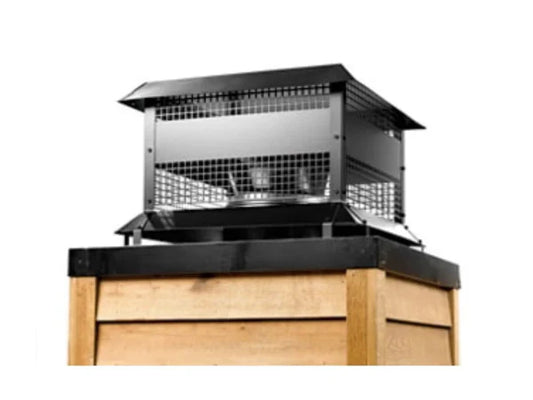 Majestic ST375SS Stainless Steel Square Vertical Venting Wood Termination Cap for SL300 Series Pipe