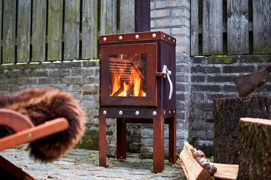 RB73 Piquia Outdoor Wood Fireplace With 4 Legs