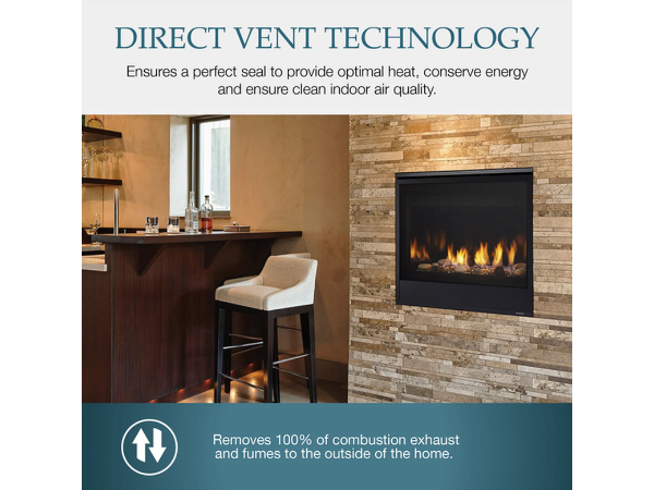 Majestic Quartz 32" Traditional Top/Rear Direct Vent Propane Gas Fireplace with IntelliFire Touch Ignition System