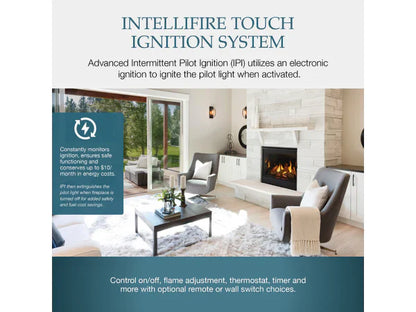 Majestic Quartz Platinum 36" Traditional Top/Rear Direct Vent Propane Gas Fireplace with IntelliFire Touch Ignition System