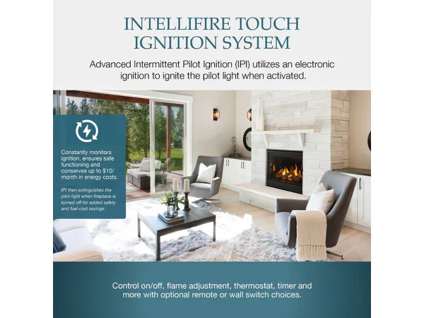 Majestic Quartz Platinum 36" Traditional Top/Rear Direct Vent Natural Gas Fireplace with IntelliFire Touch Ignition System