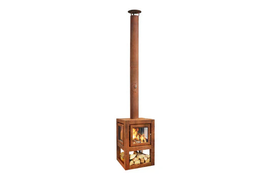RB73 Quaruba XXL 3-Sided Glass Outdoor Wood Fireplace