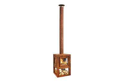 RB73 Quaruba XL 3-Sided Glass Outdoor Wood Fireplace