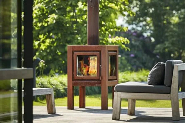RB73 Quaruba XXL 3-Sided Glass Outdoor Wood Fireplace