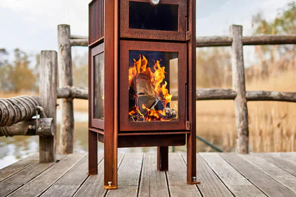 RB73 Quercus Outdoor Wood Fireplace With Oven