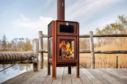RB73 Quercus Outdoor Wood Fireplace With Oven