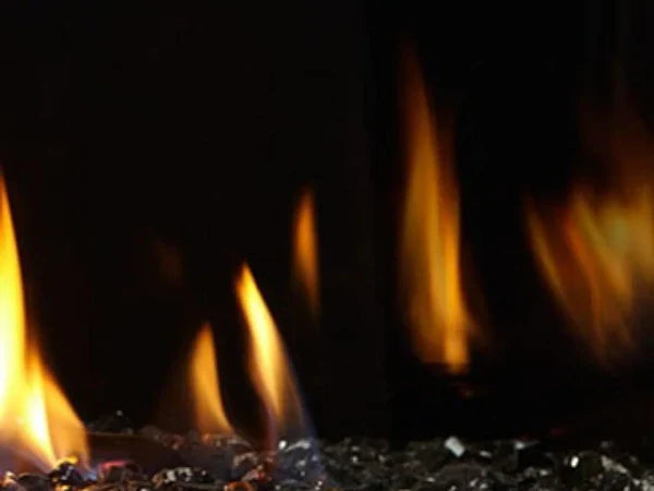 Majestic Reflective Black Glass Interior Panels for Pier Gas Fireplaces