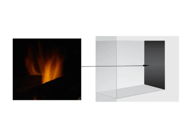 Majestic Reflective Black Glass Interior Panels for Pier Gas Fireplaces
