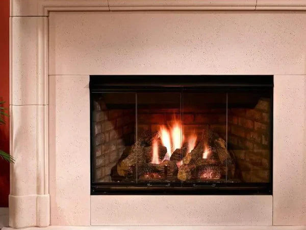 Majestic Reveal 36" Traditional Open Hearth B-Vent Natural Gas Fireplace with IntelliFire Ignition System and Traditional Refractory