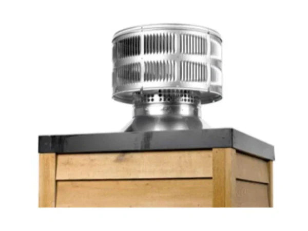 Majestic TR342-B Round Vertical Venting Wood Telescoping Termination Cap with Storm Collar for SL300 Series Pipe