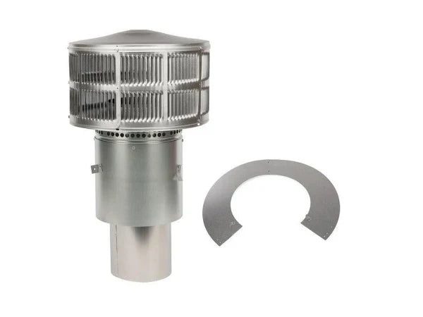 Majestic TR342-B Round Vertical Venting Wood Telescoping Termination Cap with Storm Collar for SL300 Series Pipe