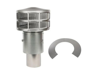 Majestic TR342-B Round Vertical Venting Wood Telescoping Termination Cap with Storm Collar for SL300 Series Pipe