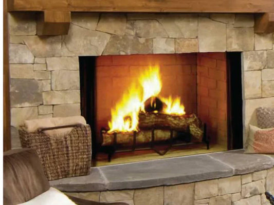 Majestic Biltmore 50" Radiant Traditional Wood Burning Fireplace with Herringbone Brick Pattern