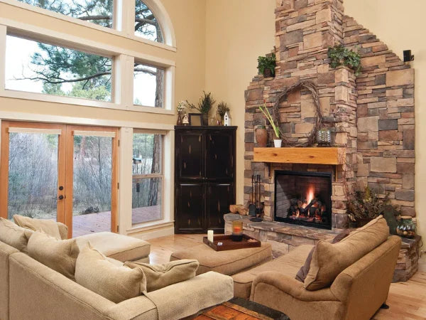 Majestic Biltmore 50" Radiant Traditional Wood Burning Fireplace with Herringbone Brick Pattern