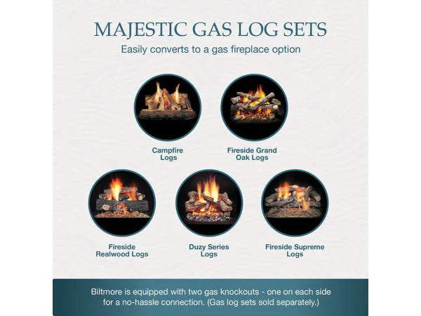 Majestic Biltmore 36" Radiant Traditional Wood Burning Fireplace with Traditional Brick Pattern