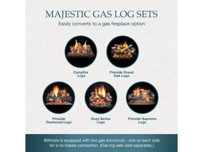 Majestic Biltmore 42" Radiant Traditional Wood Burning Fireplace with Traditional Brick Pattern