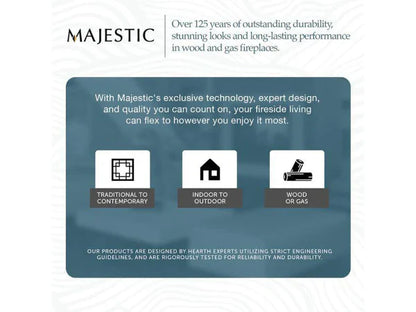 Majestic Biltmore 42" Radiant Traditional Wood Burning Fireplace with Traditional Brick Pattern