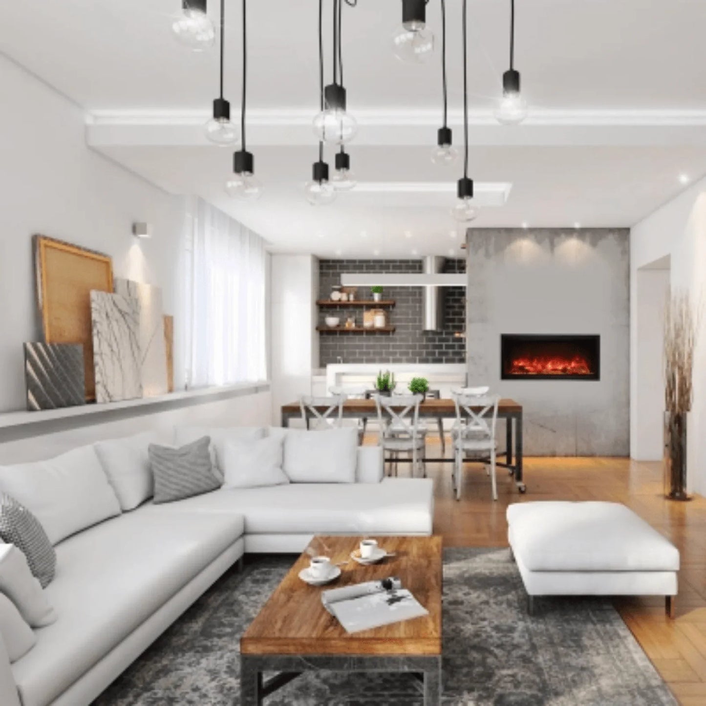 Amantii Symmetry Xtra Tall 50" Indoor Outdoor Built-In Smart Electric Fireplace | SYM-50-XT