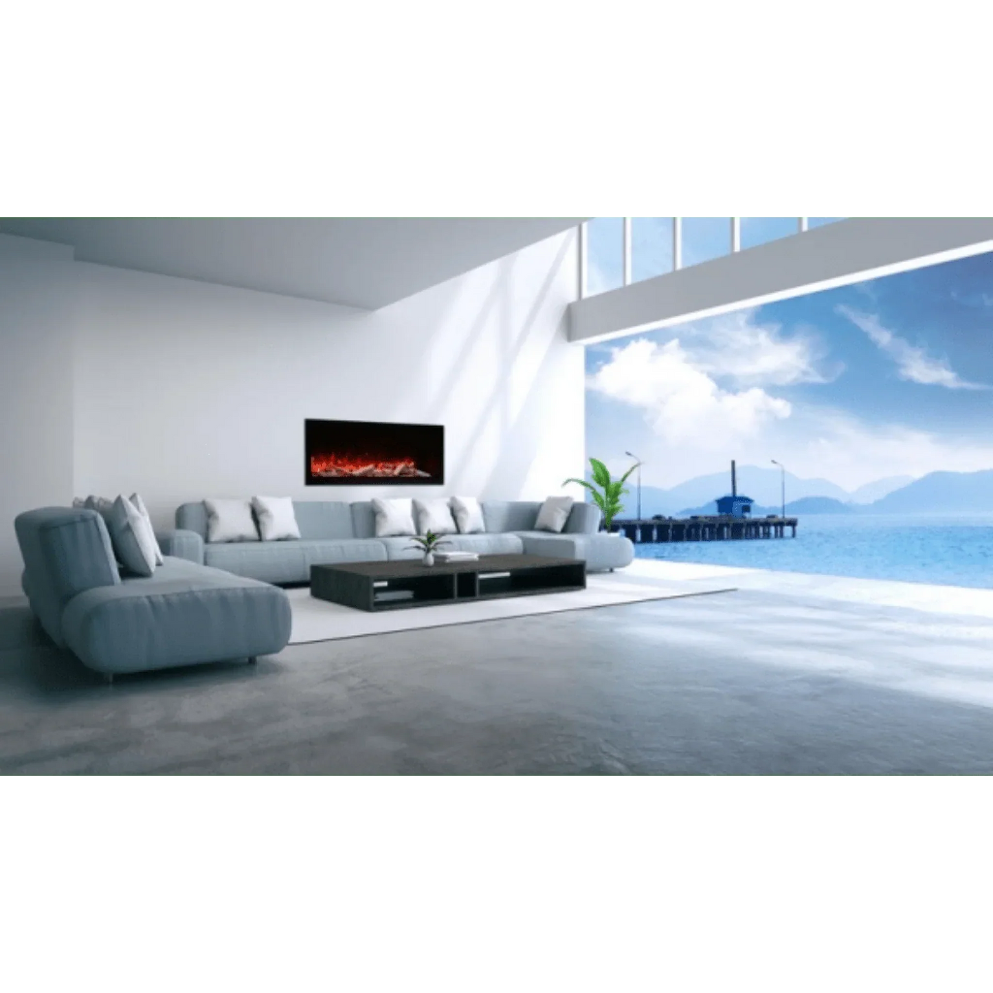 Amantii Symmetry Xtra Tall 50" Indoor Outdoor Built-In Smart Electric Fireplace | SYM-50-XT