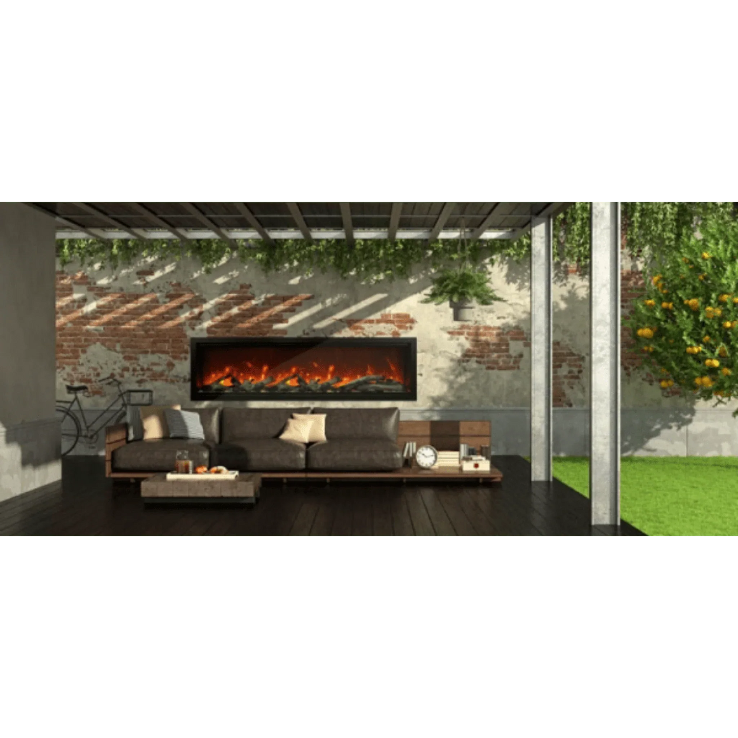 Amantii Symmetry Xtra Tall 50" Indoor Outdoor Built-In Smart Electric Fireplace | SYM-50-XT
