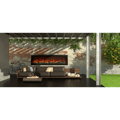Amantii Symmetry Xtra Tall 74" Indoor Outdoor Built-In Smart Electric Fireplace | SYM-74-XT