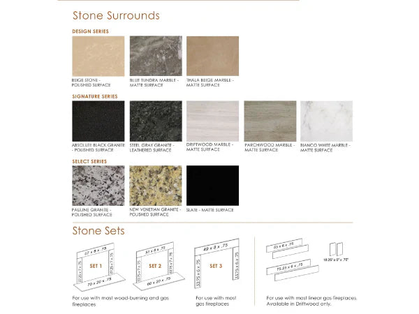 Majestic Absolute Black Granite Set 3 Stone Surround (Must Order in Multiples of 6)