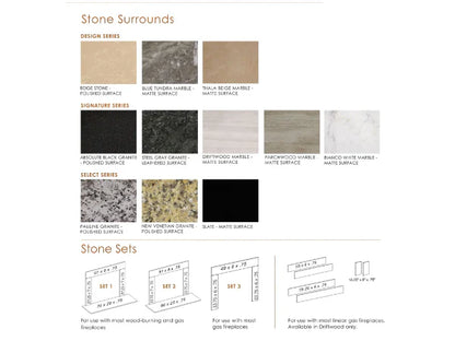 Majestic MBDDMS1PK1 Set 1 Single-Pack Driftwood Marble Stone Surround