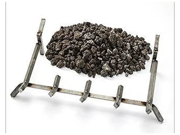 Majestic Stainless Steel Grate with Lava Rock for Courtyard Series Gas Fireplaces