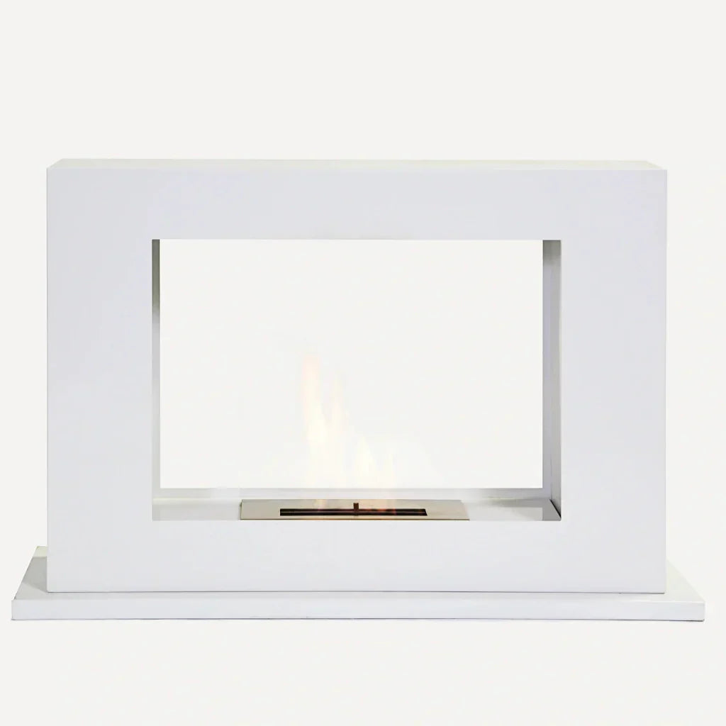 The Bio Flame Rogue 2.0 Double Sided 36" White Ethanol Fireplace