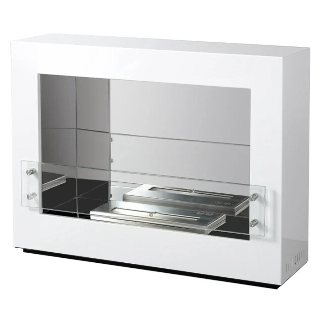 The Bio Flame Rogue 2.0 Single Sided 36" White Ethanol Fireplace