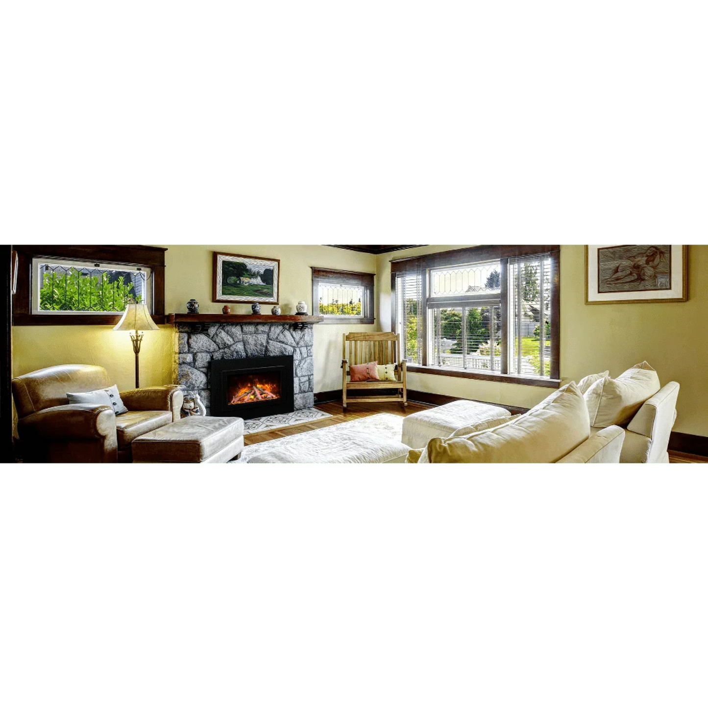 Amantii Traditional 26" Indoor Outdoor Built-In Smart Electric Fireplace Insert | TRD-26