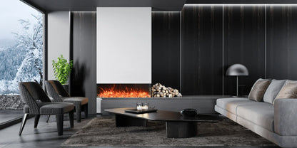 Amantii Tru View Bespoke 65" Indoor Outdoor 3 Sided Electric Fireplace | TRV-65-BESPOKE