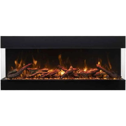 Amantii Tru View Bespoke 75" Indoor Outdoor 3 Sided Electric Fireplace | TRV-75-BESPOKE