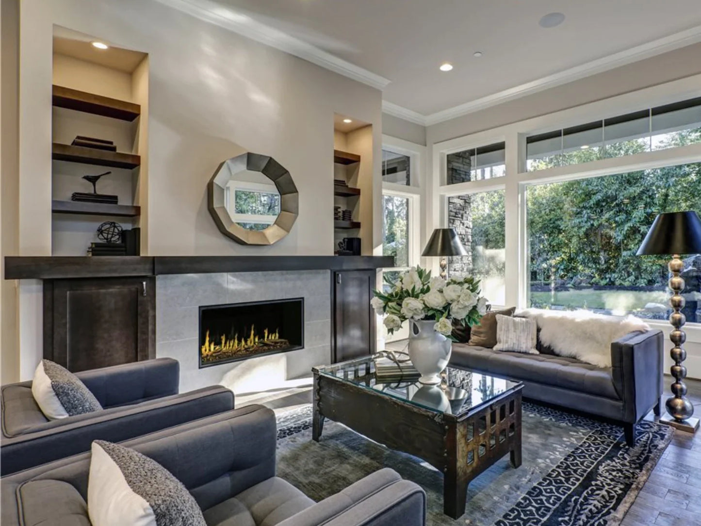 Modern Flames Orion Multi 76" Heliovision Built-in/Wall Mounted Virtual Linear Electric Fireplace