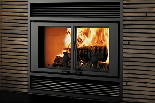 Valcourt Black Traditional Faceplate for Manoir Series Wood Burning Fireplaces VA1FE06