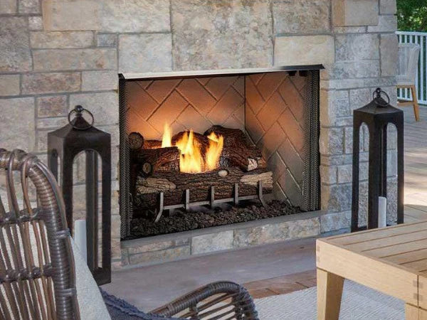 Majestic Vesper 42" Traditional Outdoor Vent Free Gas Fireplace with Traditional Stacked Refractory