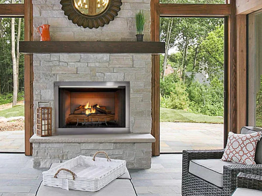 Majestic Vesper 36" Traditional Outdoor Vent Free Gas Fireplace with Traditional Stacked Refractory