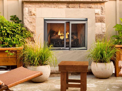 Majestic Vesper 42" Traditional Outdoor Vent Free Gas Fireplace with Herringbone Refractory