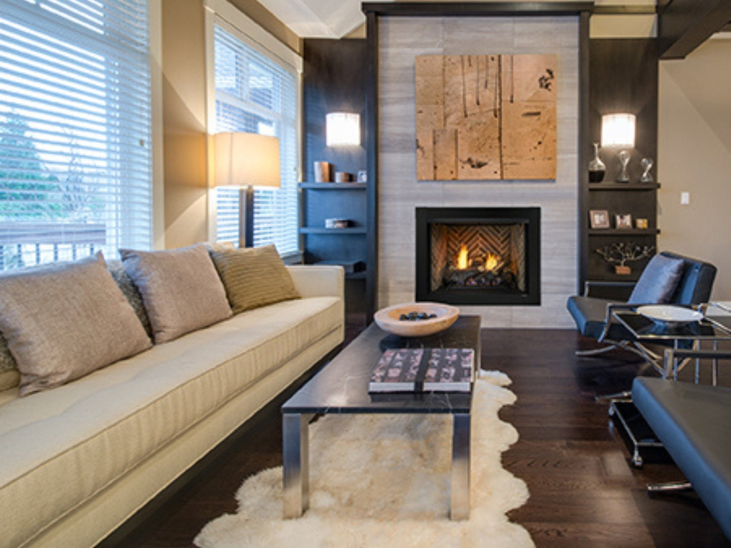 Monessen Lo-Rider 36" Circulating Clean Face Gas Firebox Multi-tonal Brown Traditional panels