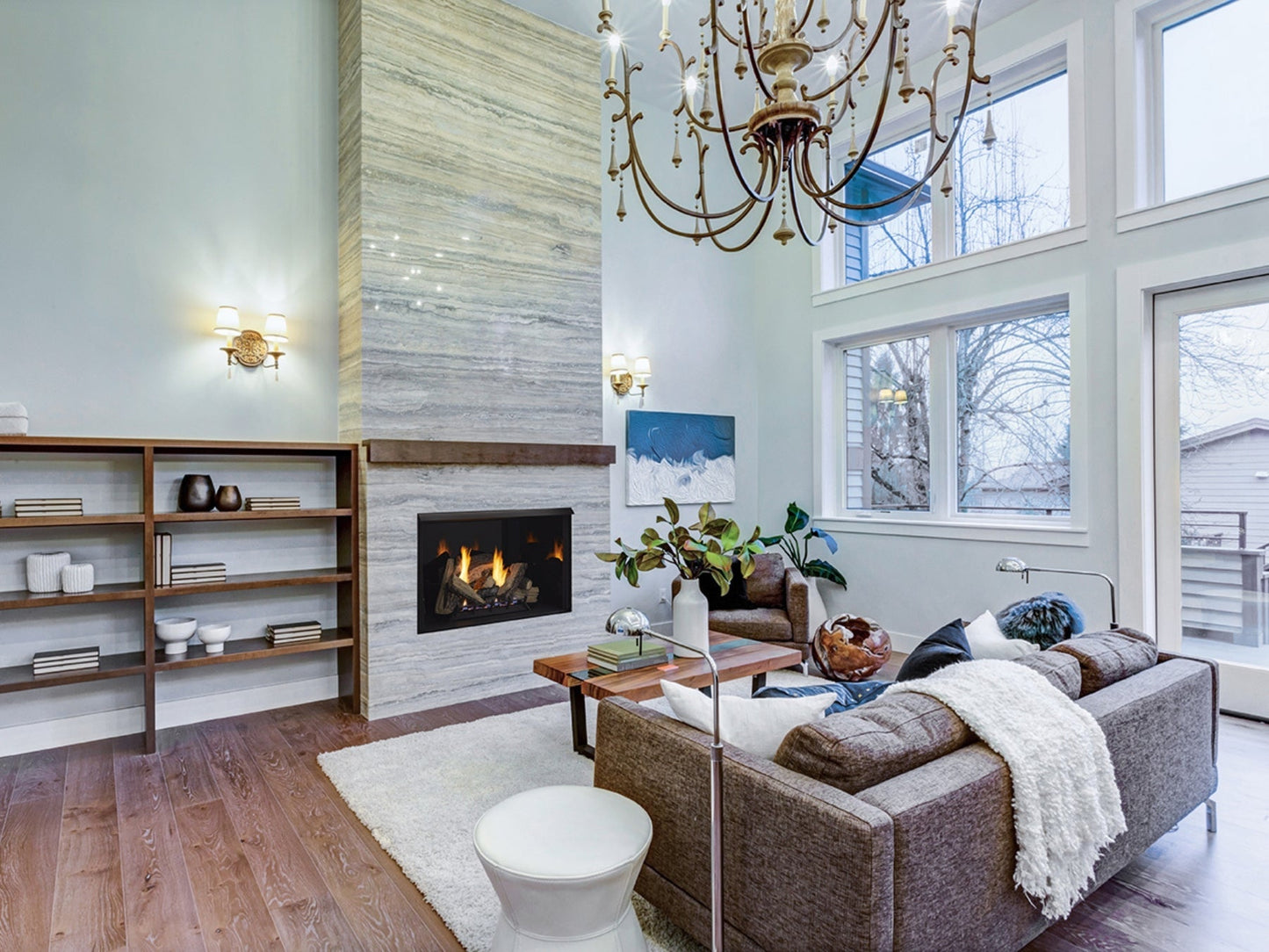 Monessen Lo-Rider 36" Circulating Clean Face Gas Firebox Cement Gray Traditional panels