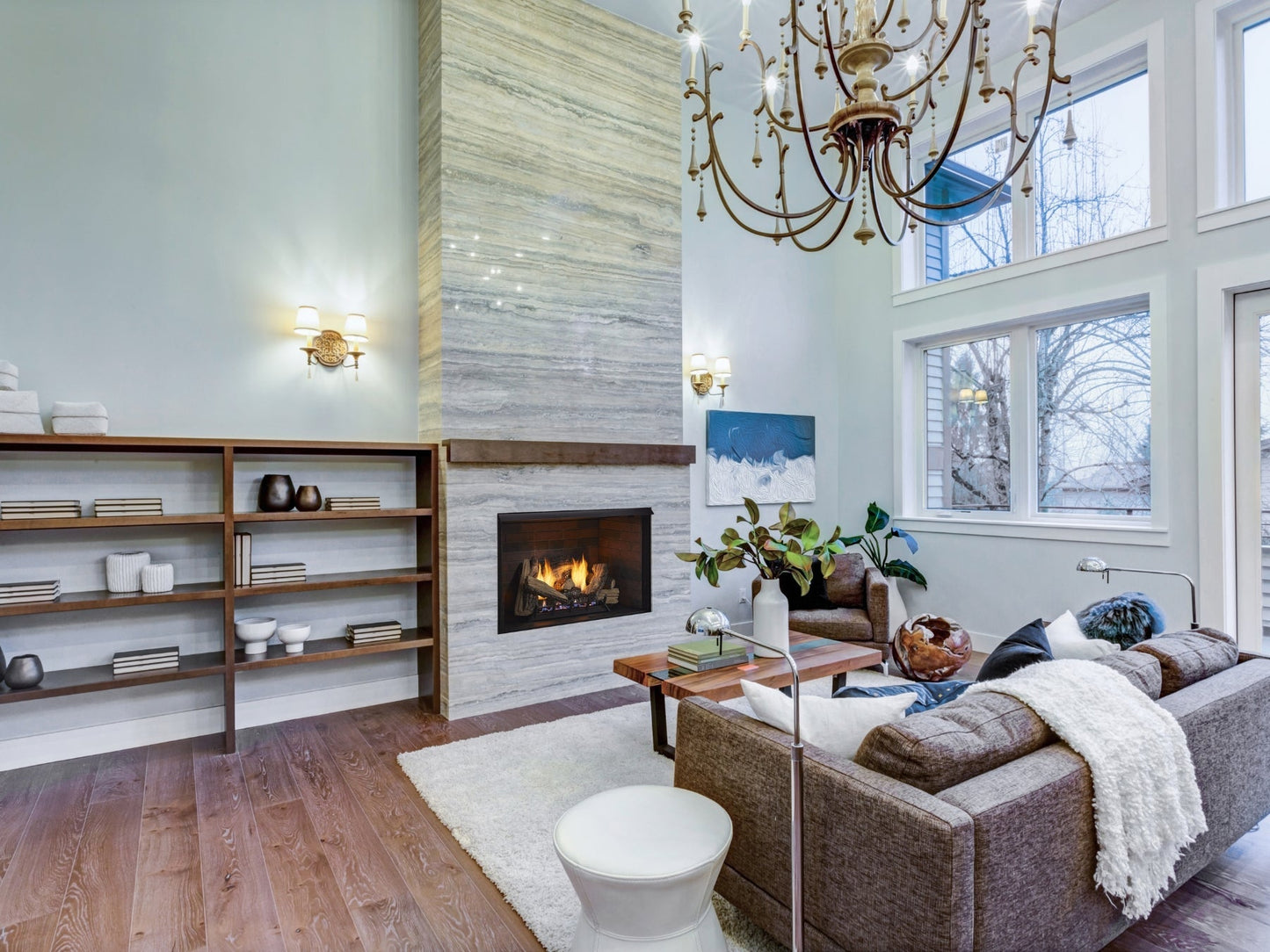 Monessen Lo-Rider 36" Circulating Clean Face Gas Firebox Multi-tonal Brown Traditional panels